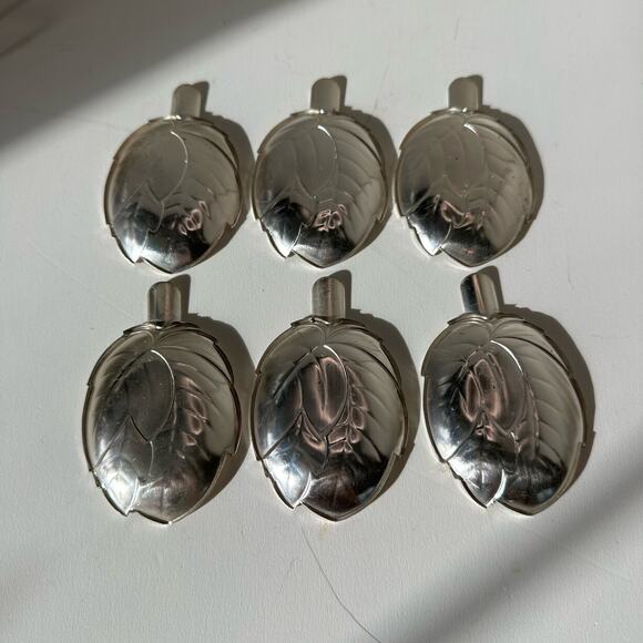 WMF Metalworks Art Nouveau Leaf Aluminum Ashtrays - Set of 6 - German - Picture 2 of 10